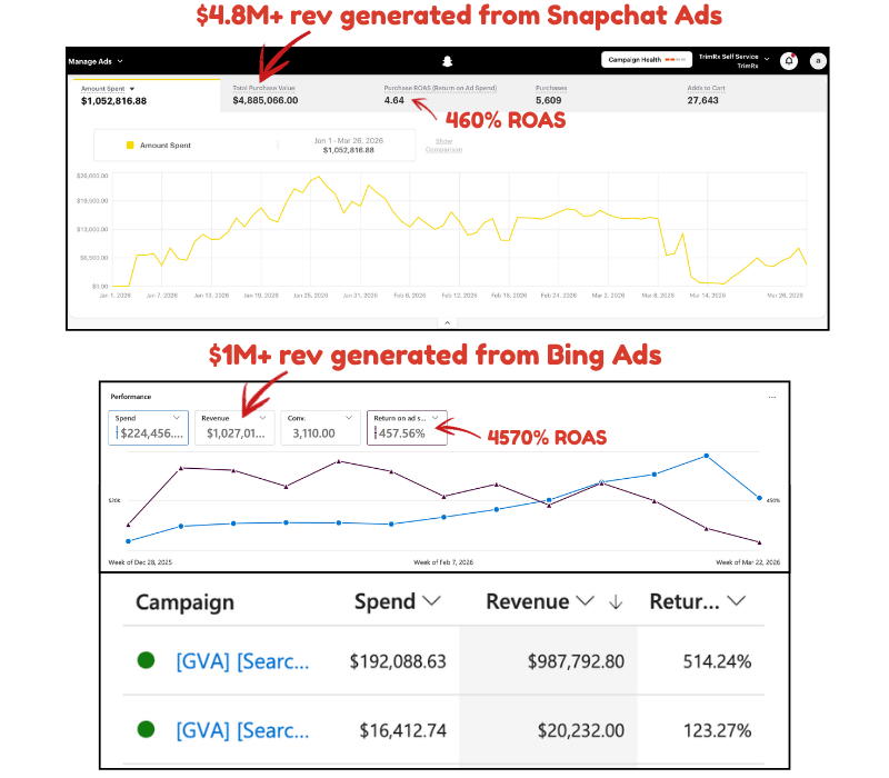 Snapchat & Bing paid ads case study